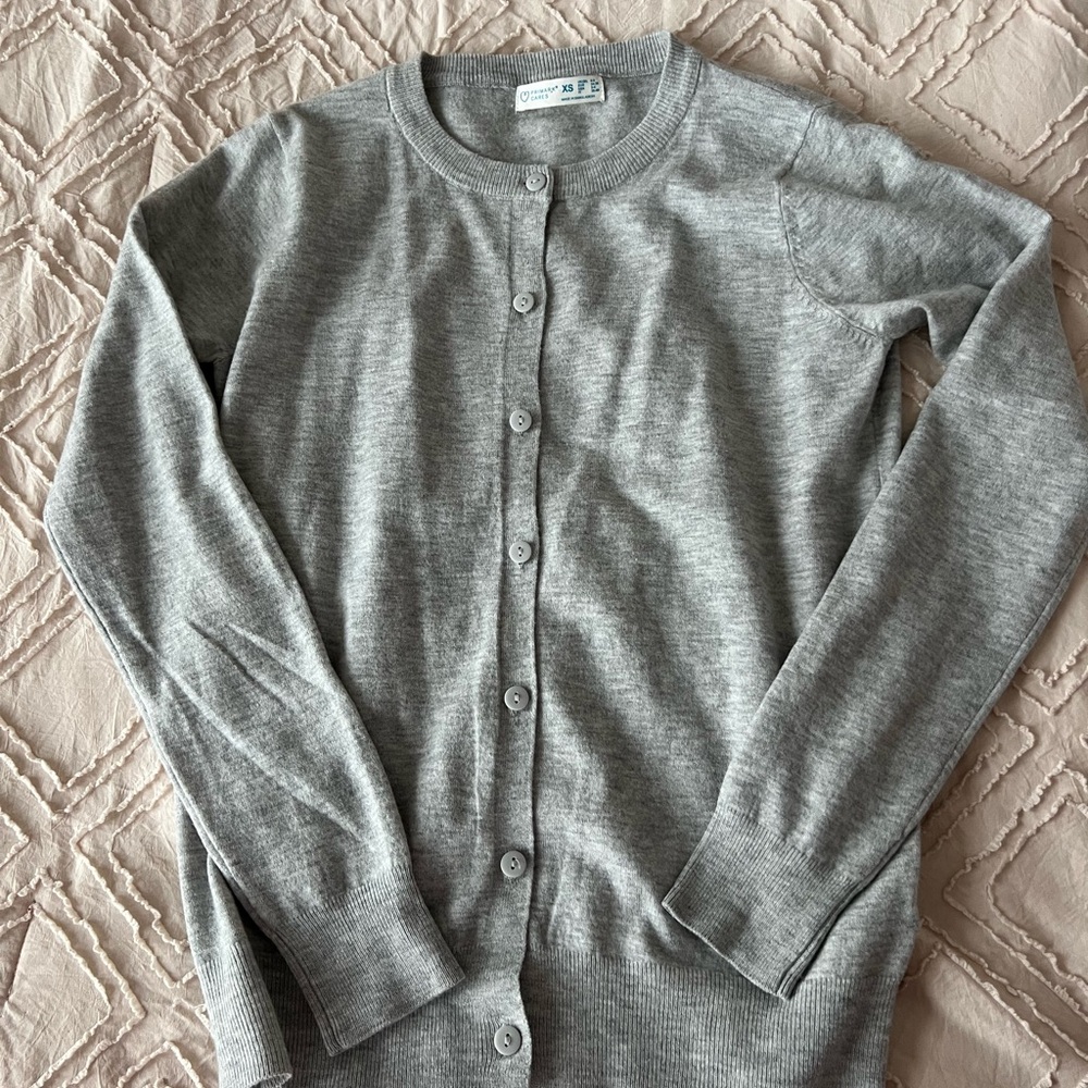 Gray Button-Up Cardigan
